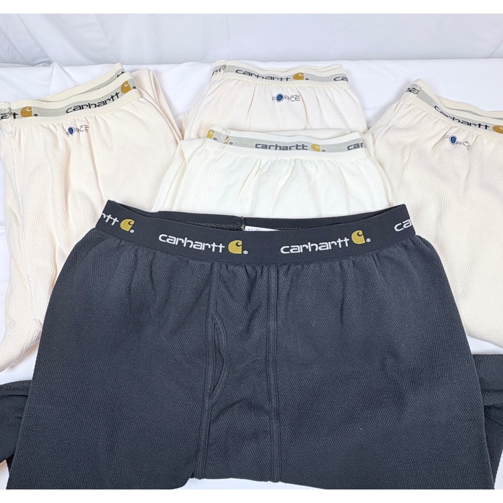 Lot of 5 Carhartt Force* Mens Thermal Long Johns Base Layer XL Black White READ